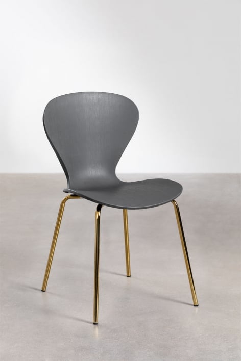 Chaise de salle à manger empilable en polypropylène et fer Uit - Gris Foncé
