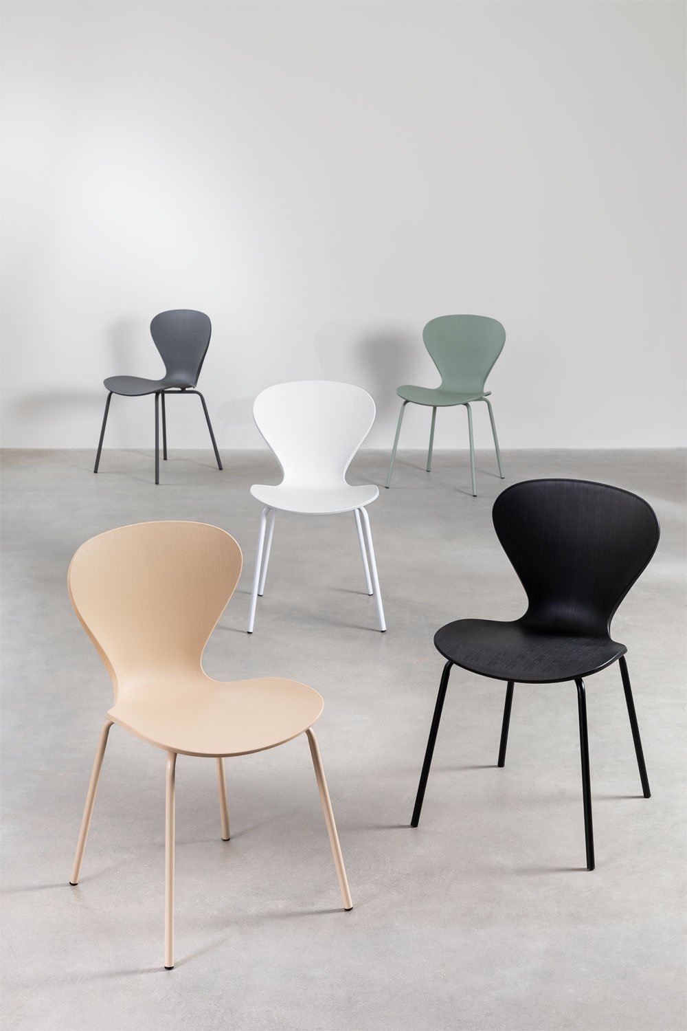 Pack de 2 chaises de salle à manger empilables en polypropylène et fer Uit Colors, image de la galerie 8