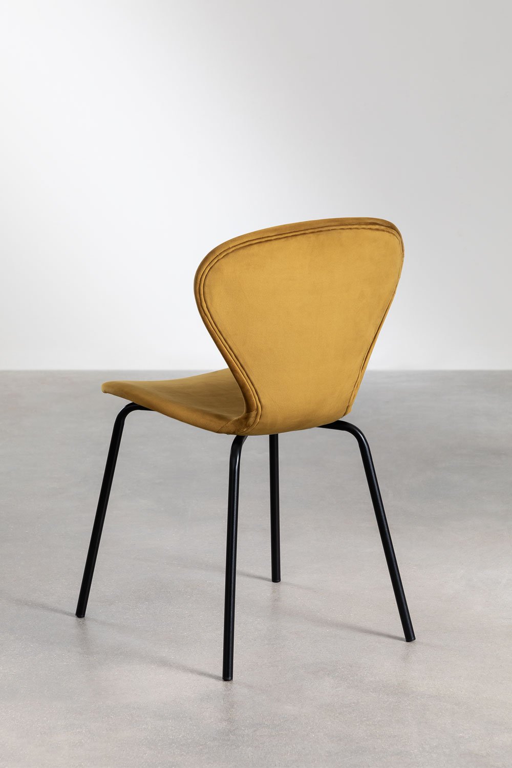 Pack de 4 chaises de salle à manger empilables en velours, image de la galerie 4