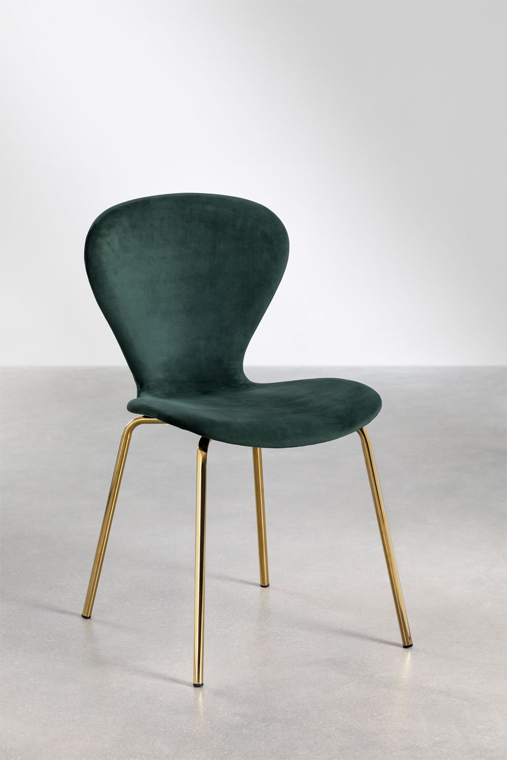 Pack de 4 chaises de salle à manger empilables en velours, image de la galerie 2