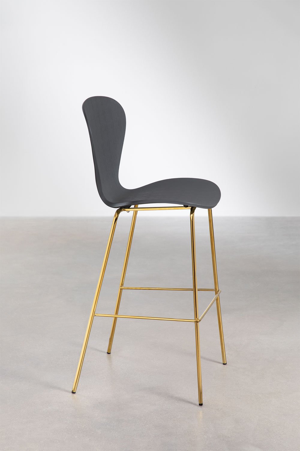 Tabouret haut 76cm gris foncé et pieds dorés Uit, image de la galerie 2