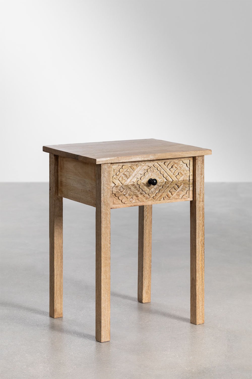 Table de chevet en bois de manguier Maraja, image de la galerie 1