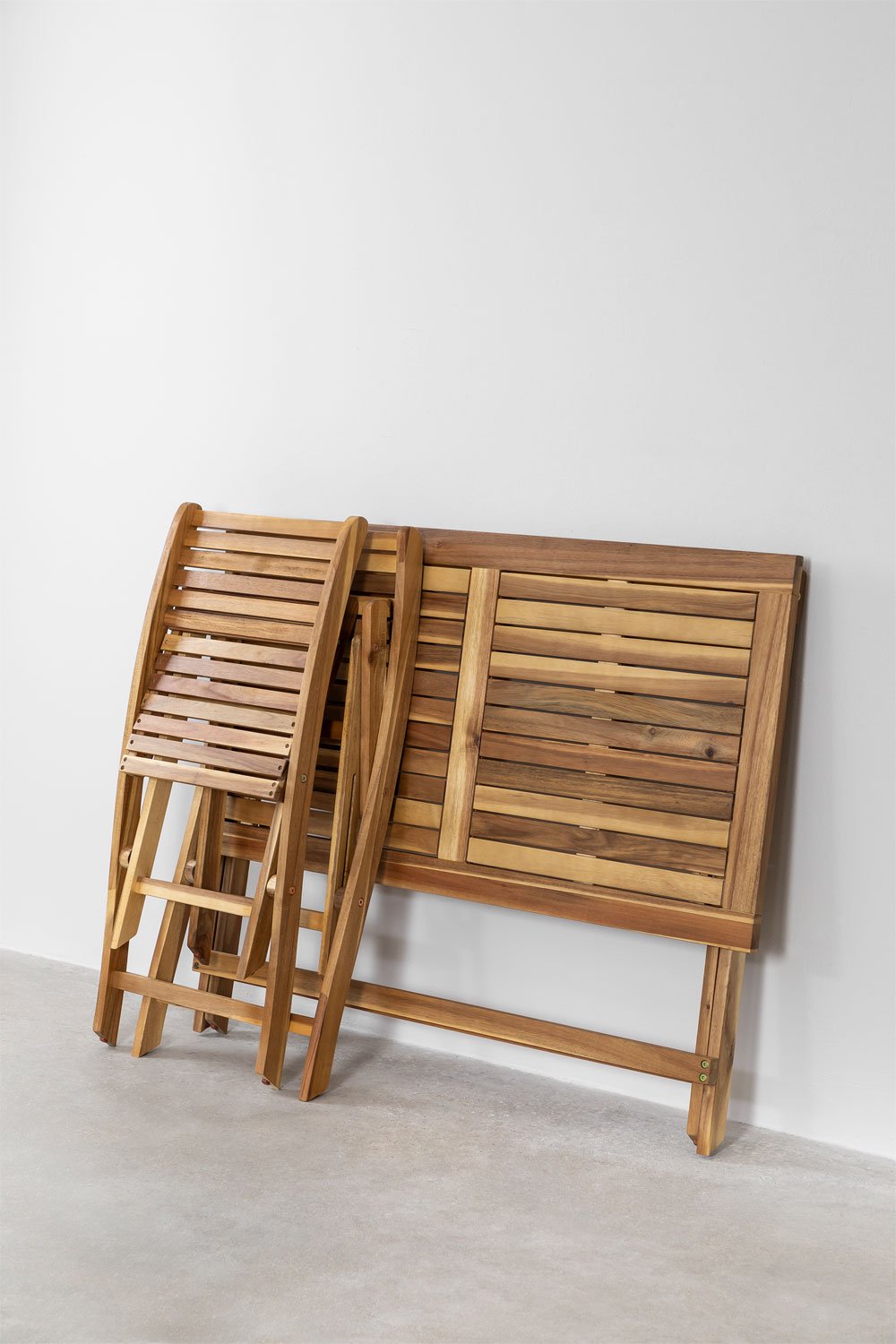 Ensemble Table (60x60 cm) & 2 Chaises de Jardin Pliantes Janti - SKLUM