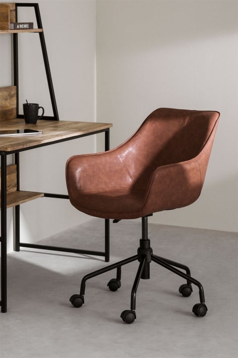 Chaise de bureau en similicuir Lucy
