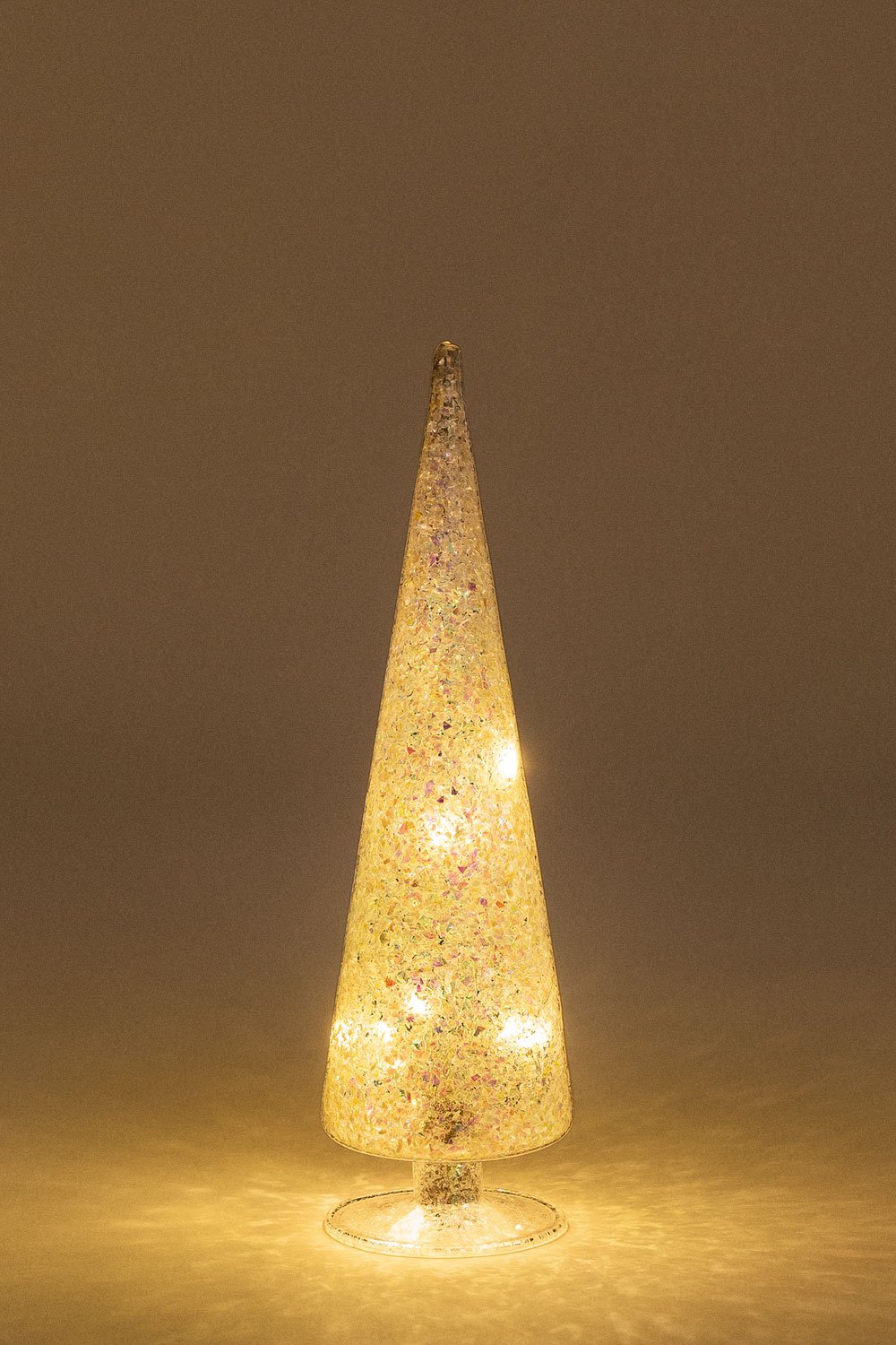 Lot de 3 sapins de Noël en verre avec lumière LED Filip - SKLUM