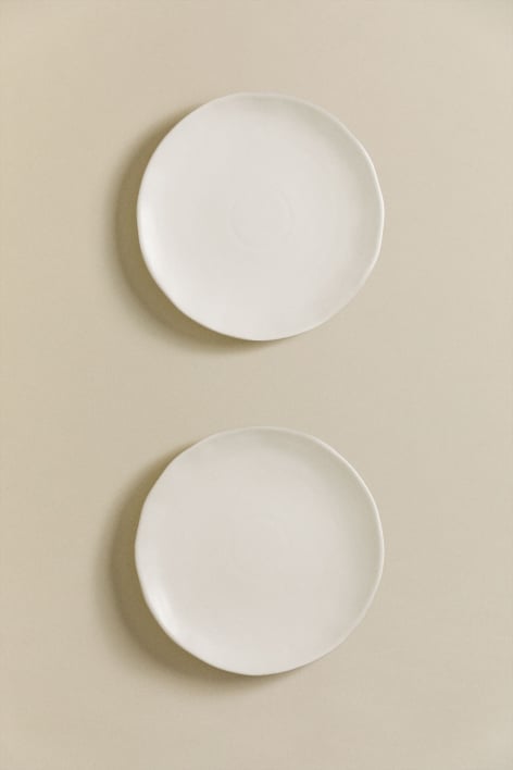 Pack de 2 assiettes plates en grès Belvere