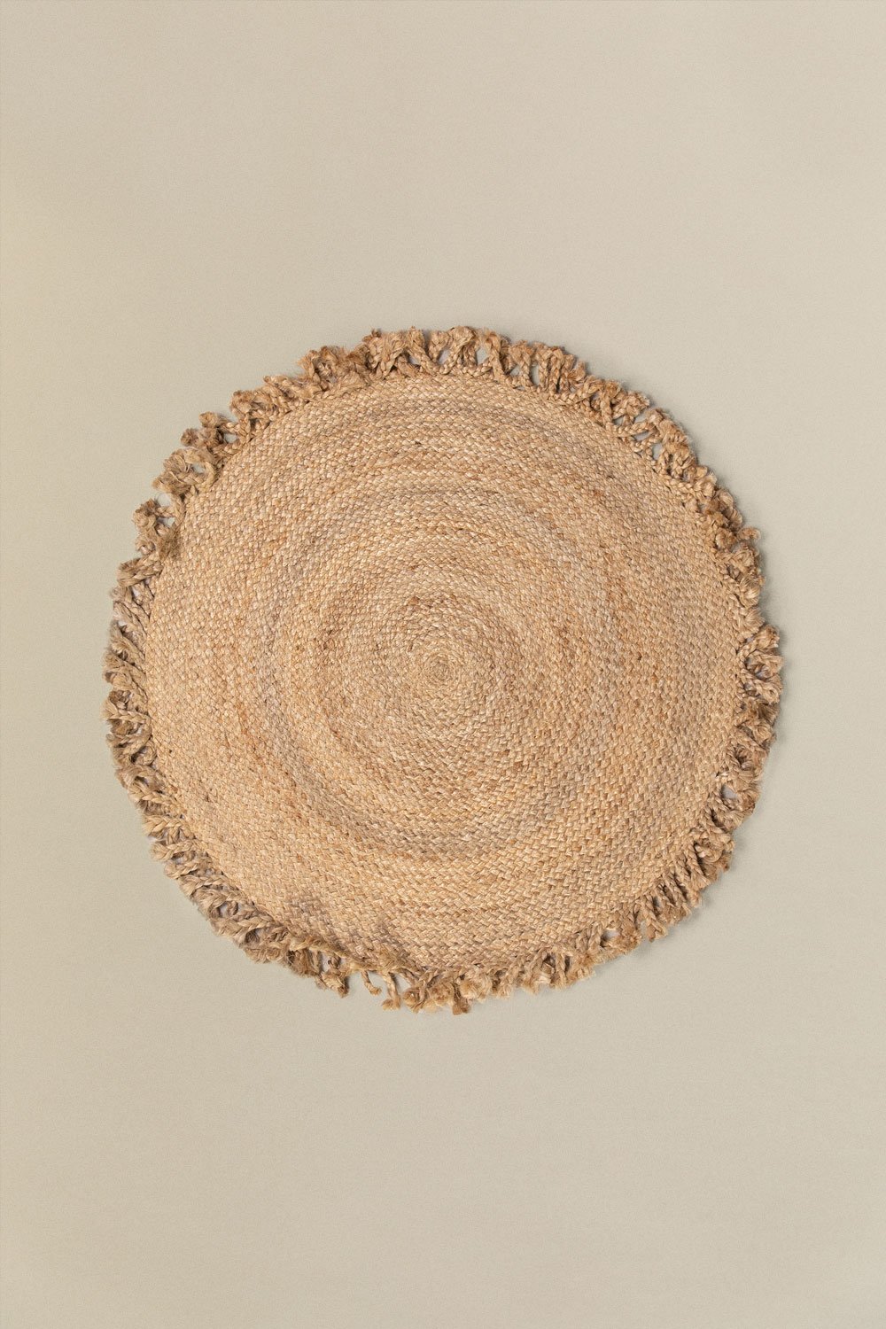 Tapis rond en jute naturel Ondes, image de la galerie 2