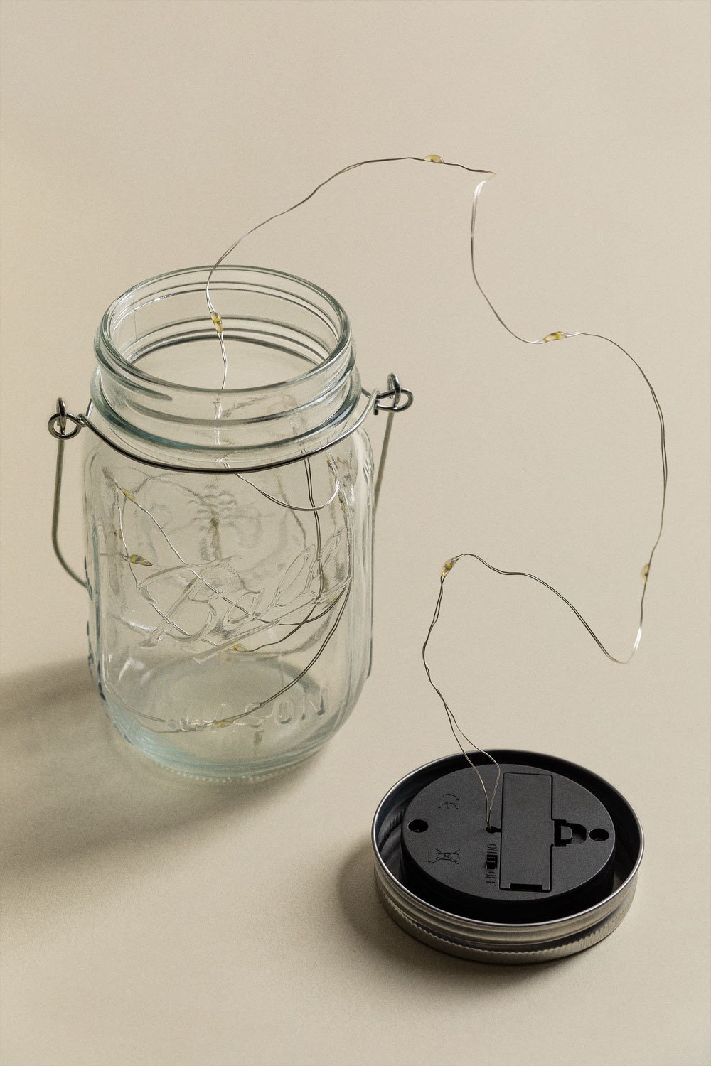 Bocal en verre solaire avec guirlande LED Zol  , image de la galerie 4