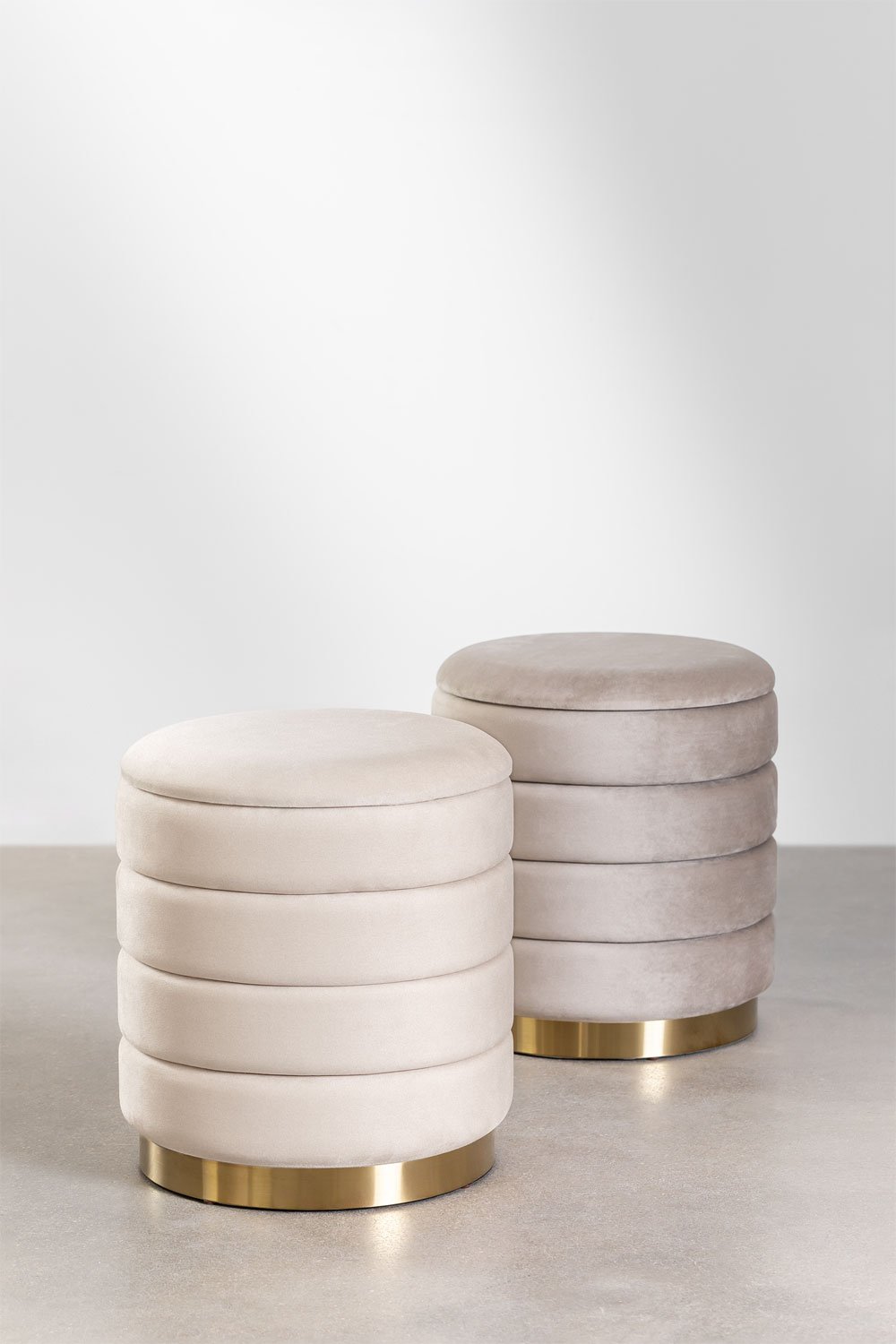 Pouf de rangement en velours Bradford, image de la galerie 7