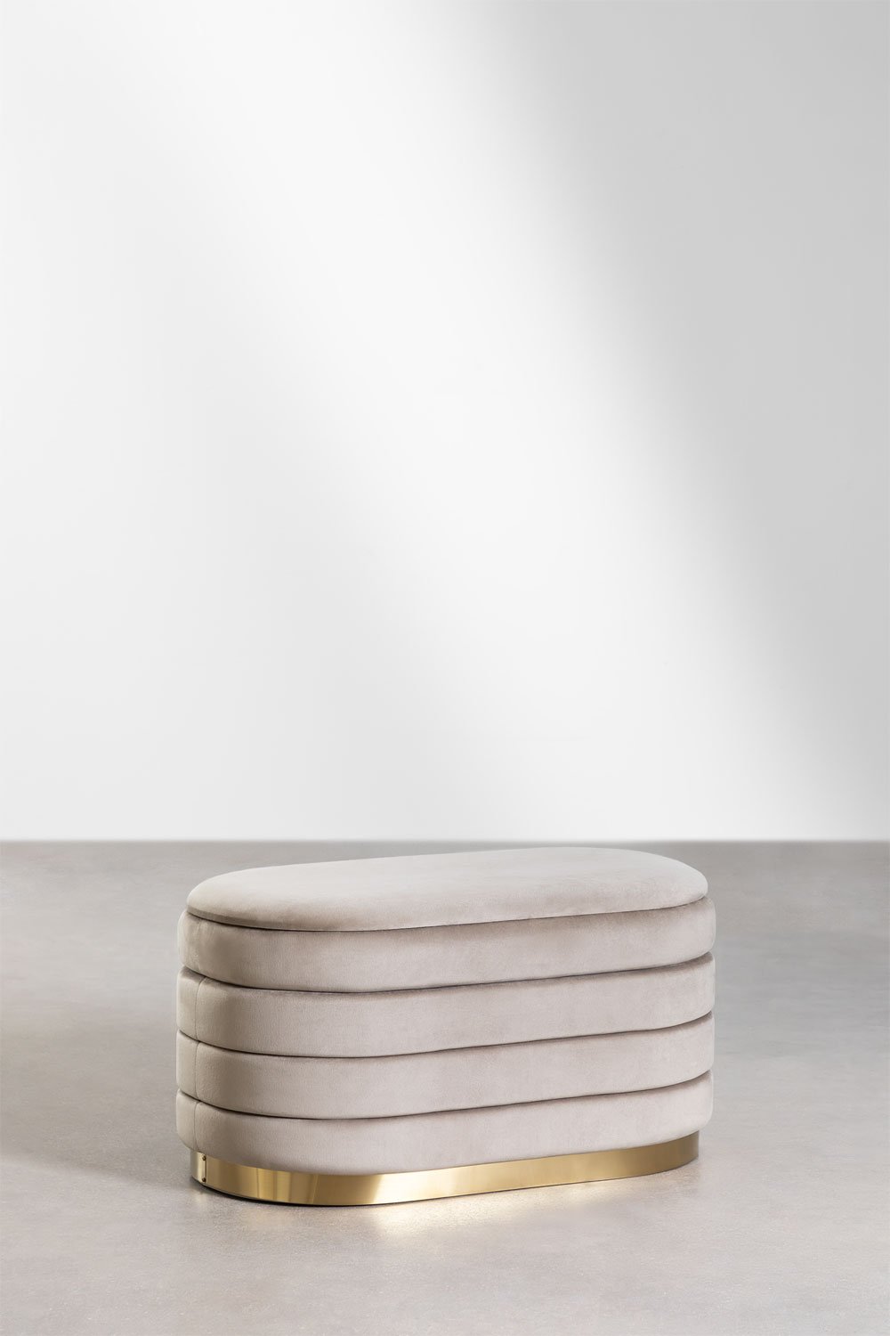 Banc de rangement en velours Bradford, image de la galerie 3