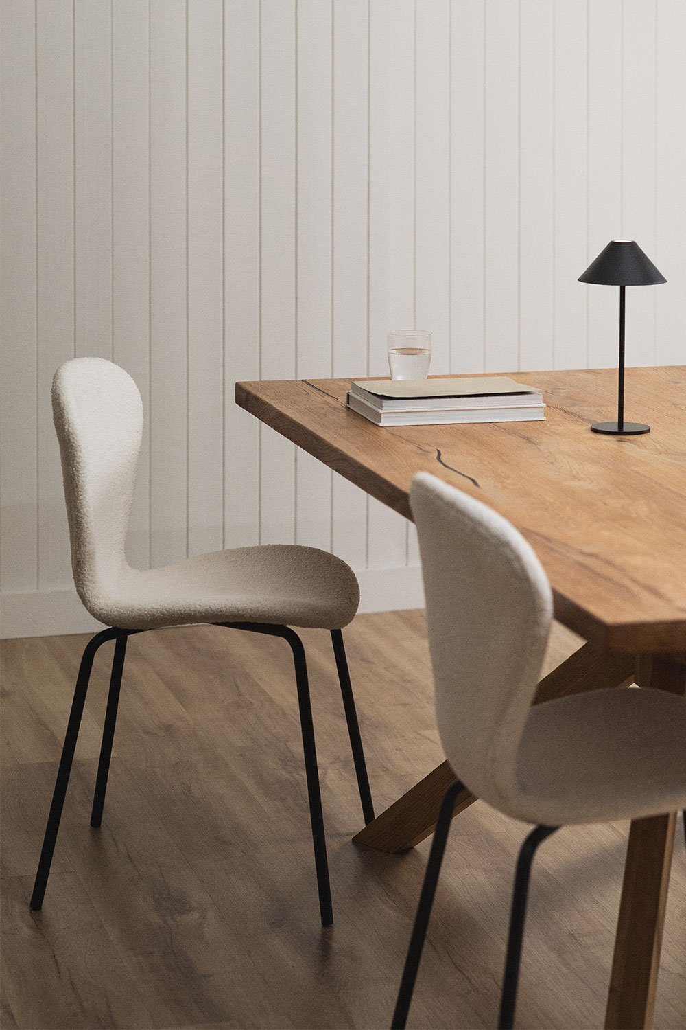 Pack de 2 chaises de salle à manger empilables en Chenille Uit, image de la galerie 1