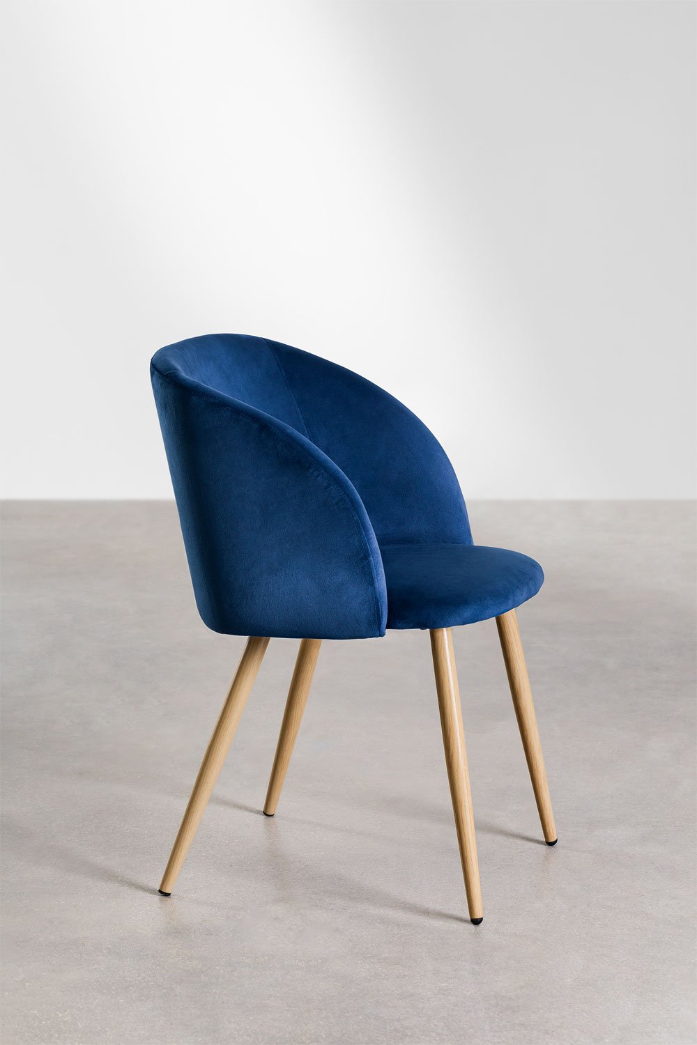 Pack de 4 chaises de salle à manger en velours avec accoudoirs Kana, image de la galerie 3