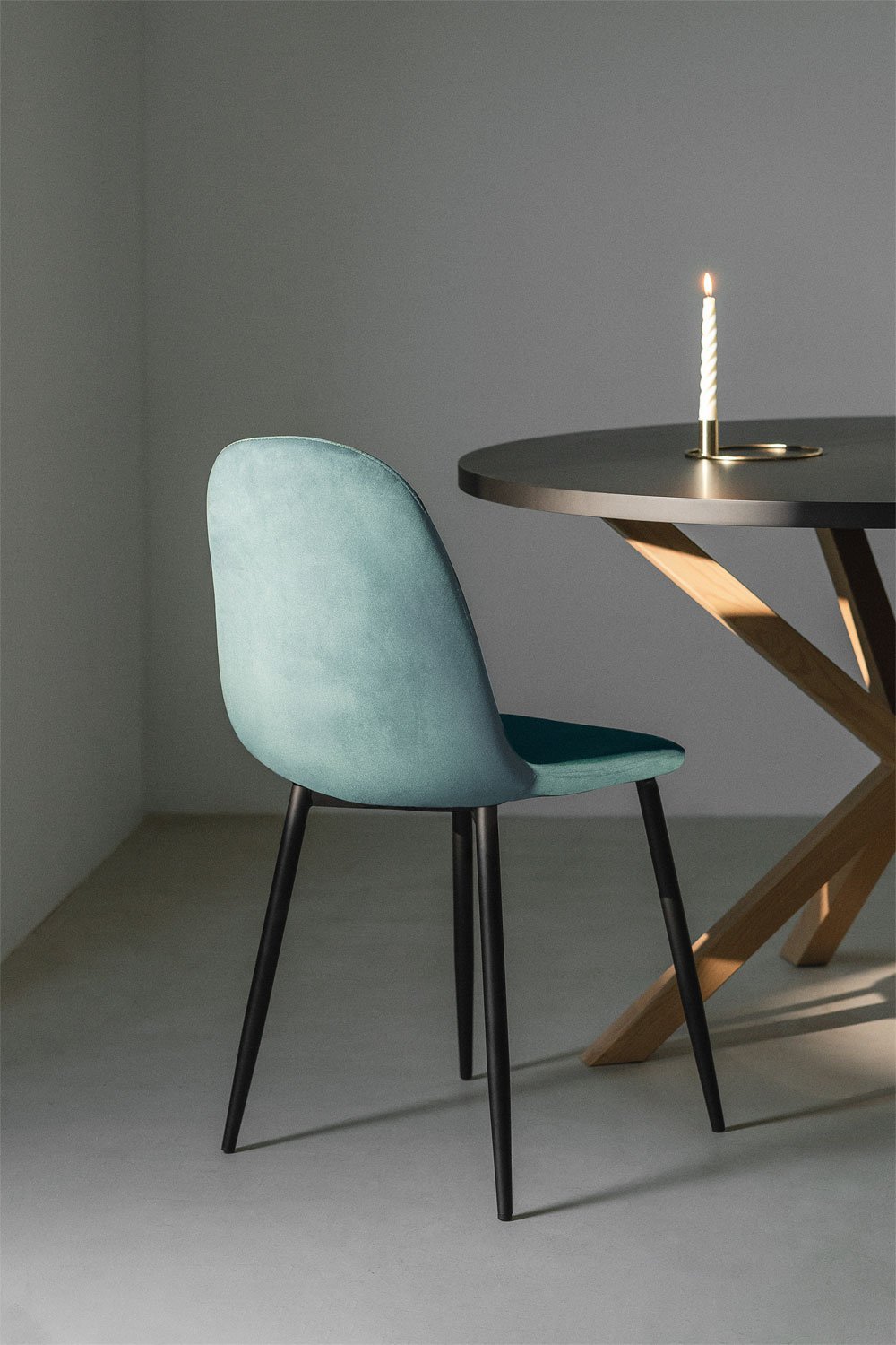 Pack 2 chaises de salle à manger en velours Glamm, image de la galerie 1
