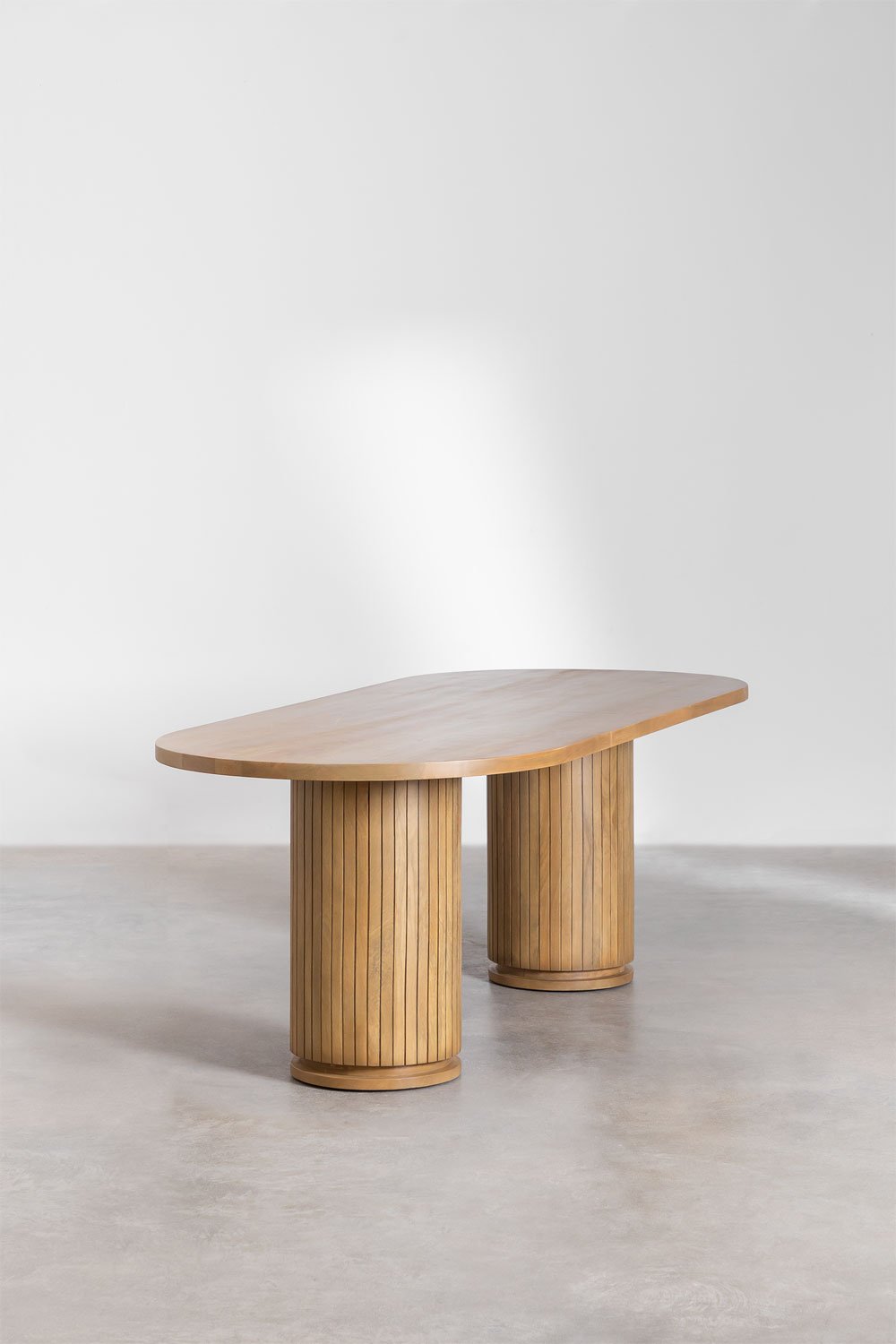 Table de salle à manger ovale en bois de manguier Analis, image de la galerie 3