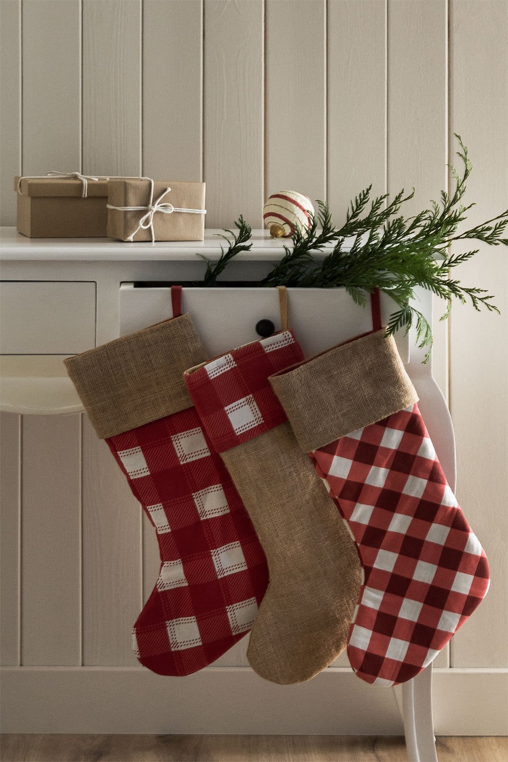 Chaussettes de Noël en Bois Personnalisables - 30 cm x 23 cm