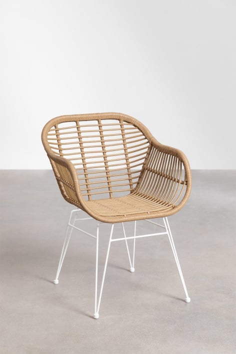 Lot de 2 chaises de jardin en osier synthétique Zole