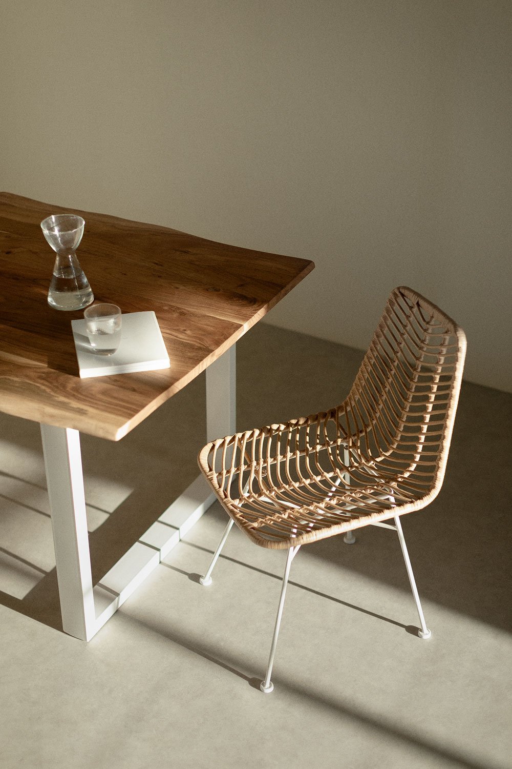 Lot de 2 chaises de salle à manger en rotin synthétique Gouda naturel, image de la galerie 1