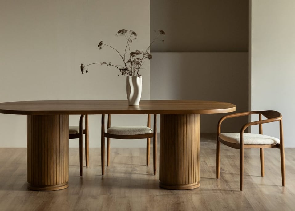 Table de salle à manger ovale en bois de manguier Analis