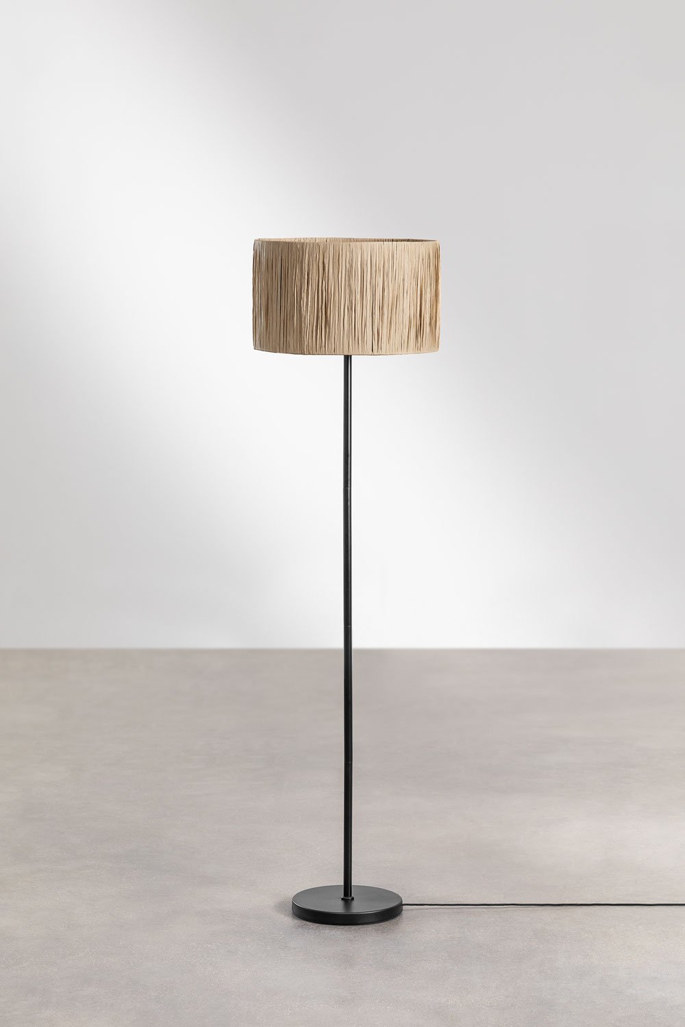 Lampadaire Cassandra en Fer et Papier Tressé, image de la galerie 1