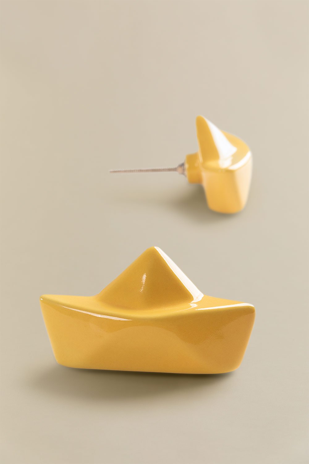 Set de 2 Poignées en Céramique Bateau de Papier Kids, image de la galerie 2