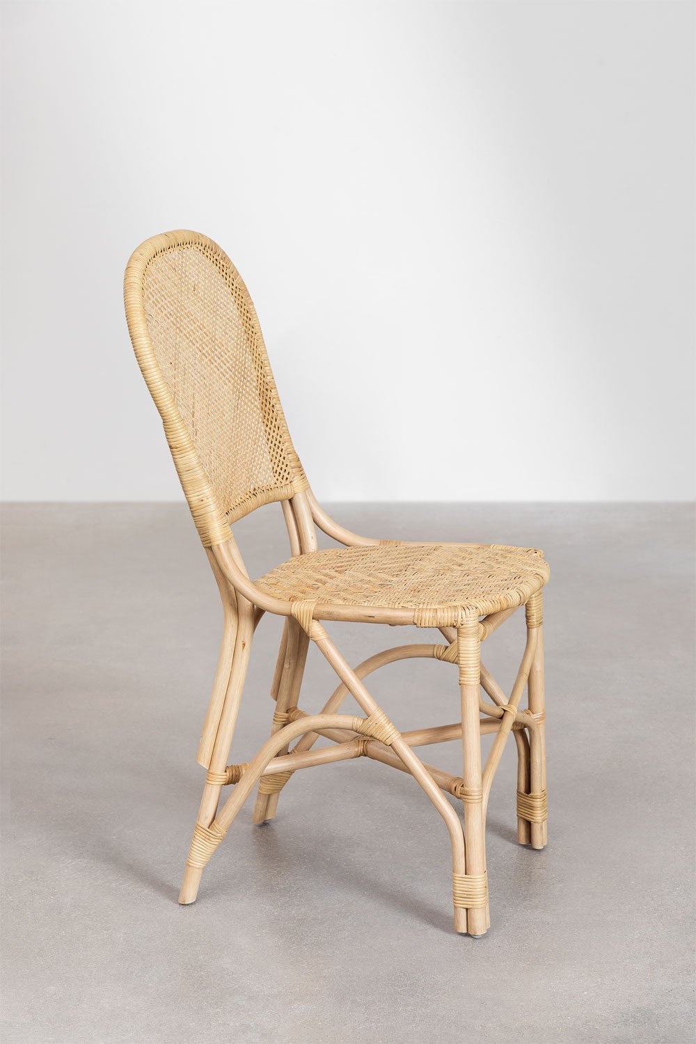 Lot de 4 chaises de salle à manger en rotin Zariel, image de la galerie 4