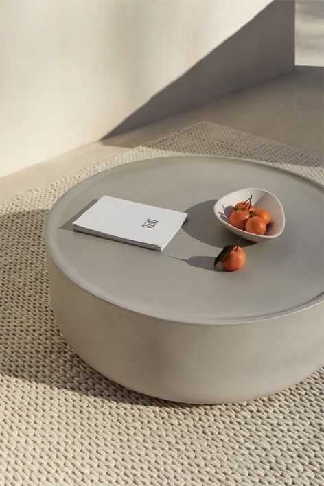 Table basse de jardin ronde Ø80 cm en ciment Darwys