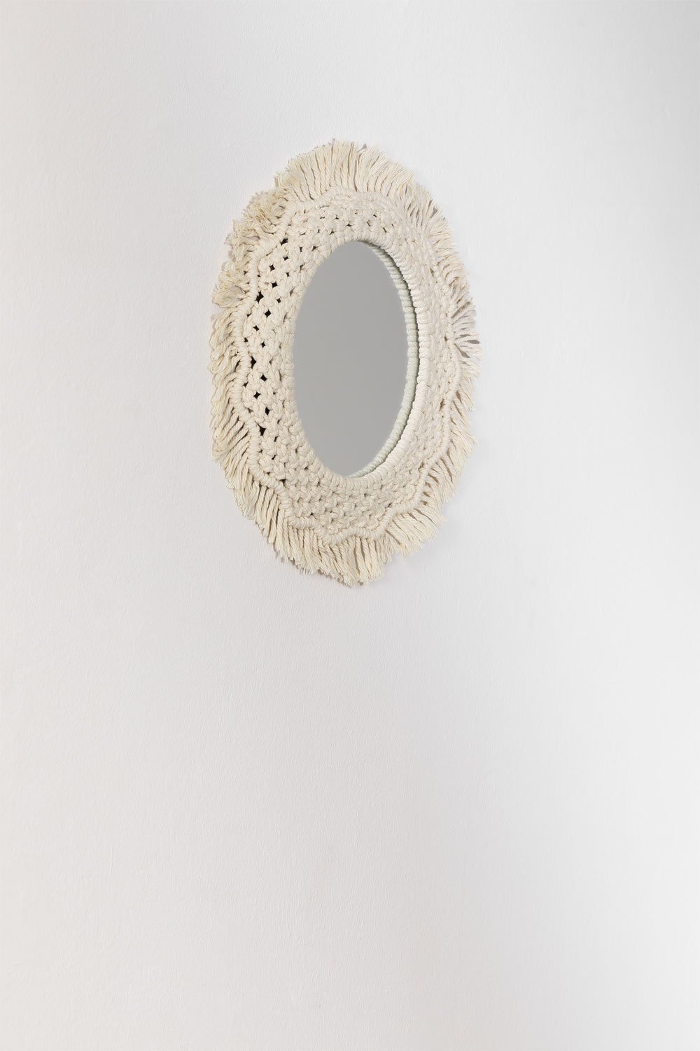 Miroir mural rond en macramé (Ø35 cm) Notel, image de la galerie 2