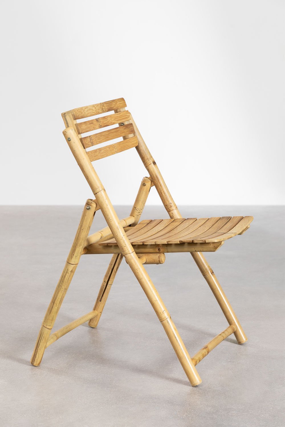 Pack de 2 chaises de salle à manger pliantes en bambou Nelida, image de la galerie 3