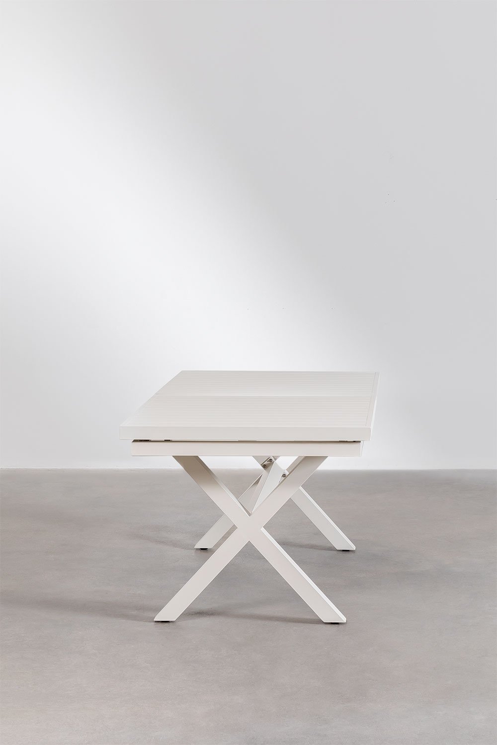 Table à manger rectangulaire extensible en aluminium (180-240x90 cm) Karena, image de la galerie 2