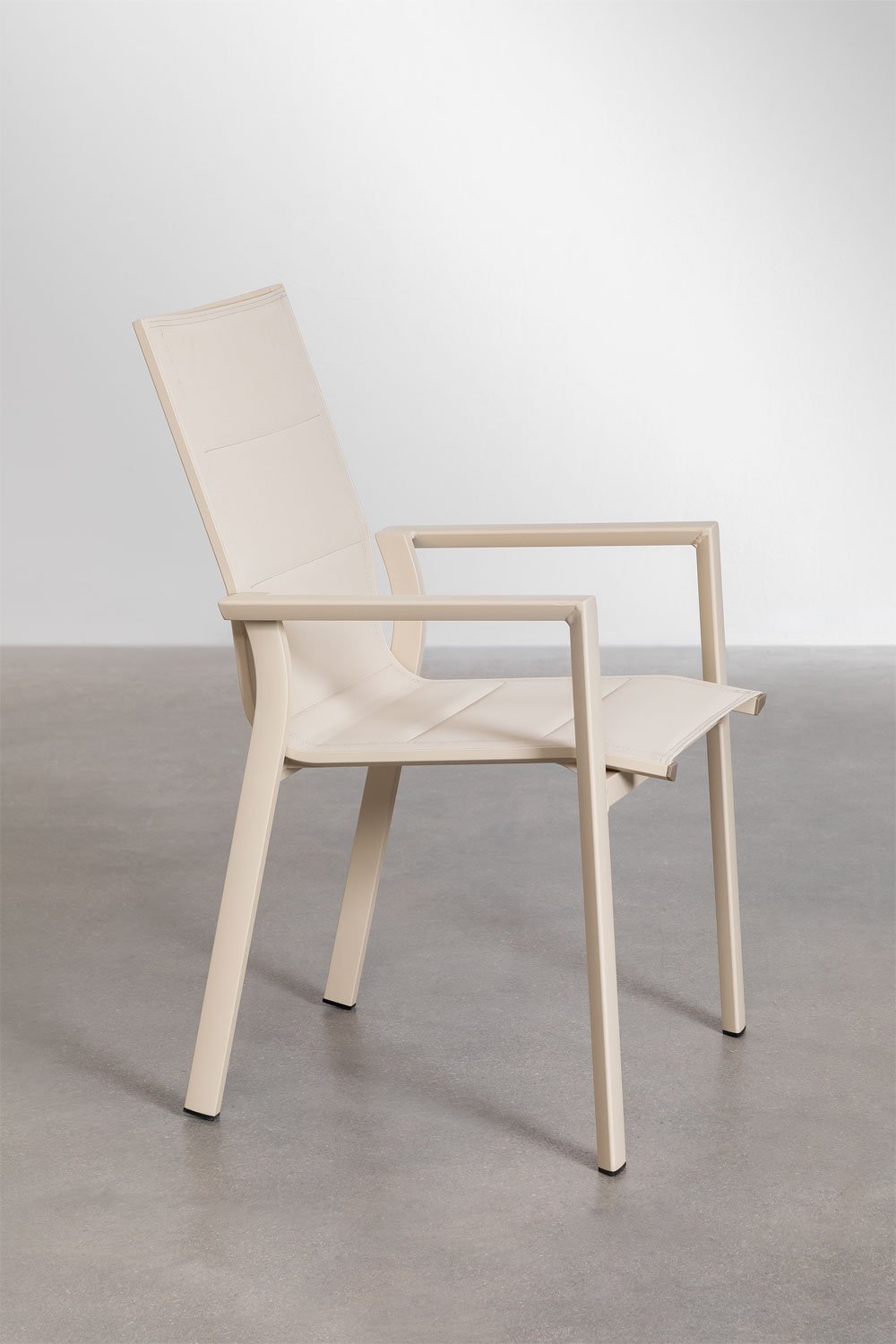 Set de table rectangulaire extensible 180-240x90 cm et 8 chaises de jardin empilables avec accoudoirs en aluminium Karena, image de la galerie 7