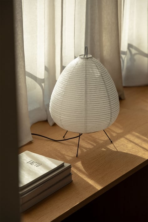 Lampe de table en papier de riz (↑44 cm) Gogian