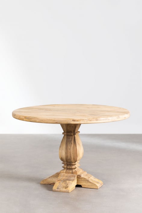 Table de Salle à Manger Ronde en Manguier Rusbby