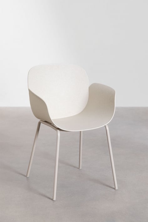 Pack de 4 chaises de salle à manger en polypropylène et fer Lynette - Blanc de Pierre