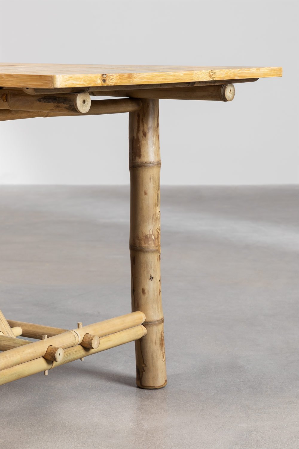 Table de salle à manger rectangulaire en bambou Senia, image de la galerie 4