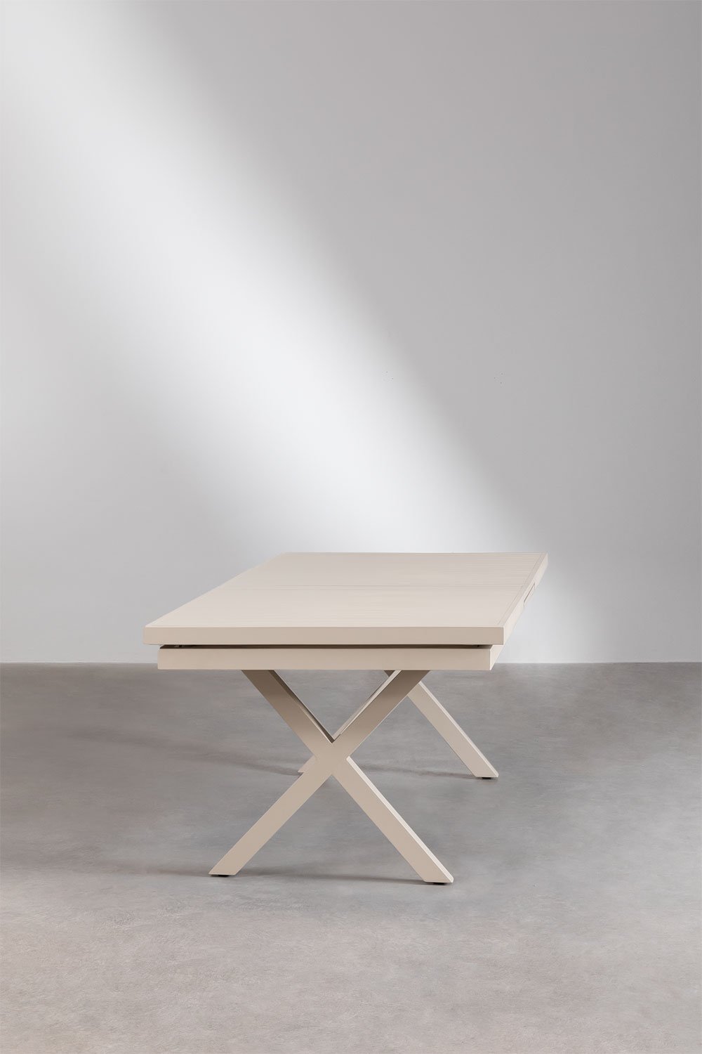 Table à manger rectangulaire extensible en aluminium (240-300x100 cm) Karena, image de la galerie 2