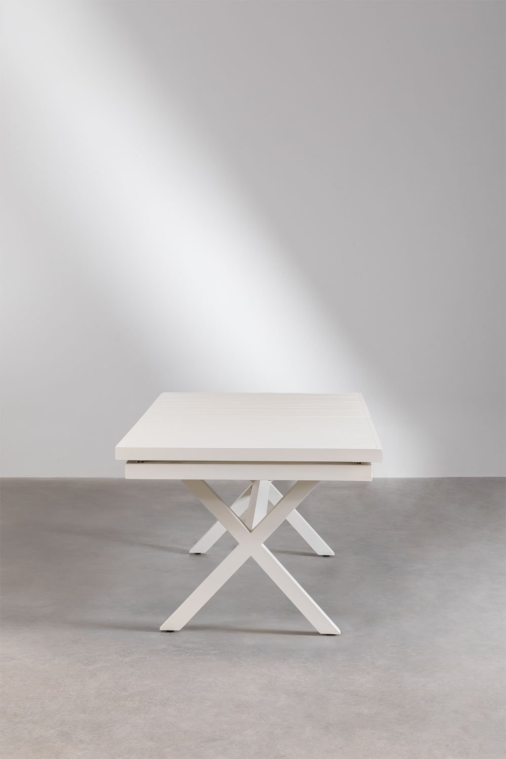 Table à manger rectangulaire extensible en aluminium (240-300x100 cm) Karena, image de la galerie 2