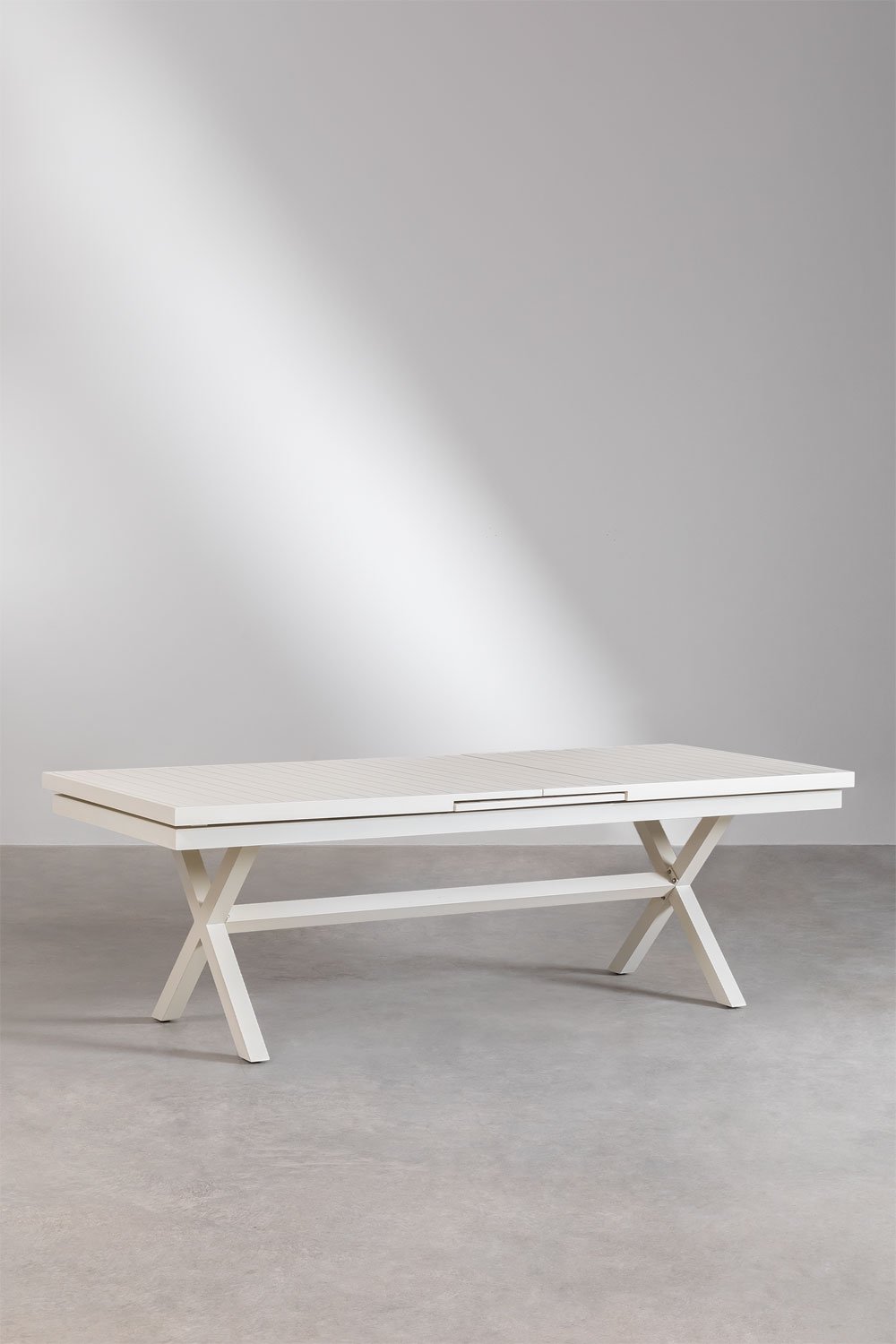 Table à manger rectangulaire extensible en aluminium (240-300x100 cm) Karena, image de la galerie 1