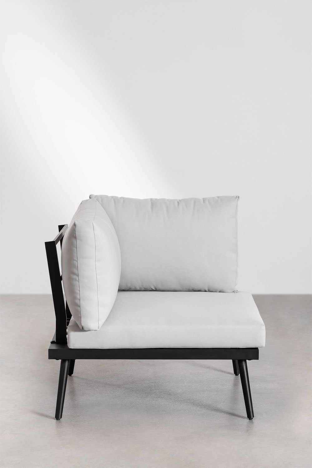 Ensemble de jardin avec canapé d'angle 4 places et table basse en aluminium et bois d'acacia Kalen, image de la galerie 6