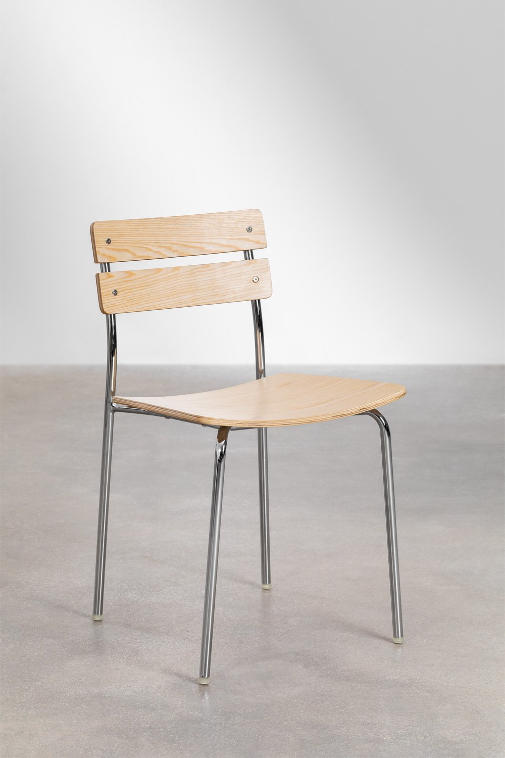 Pack de 2 chaises de salle à manger en bois et acier Debie, image de la galerie 1