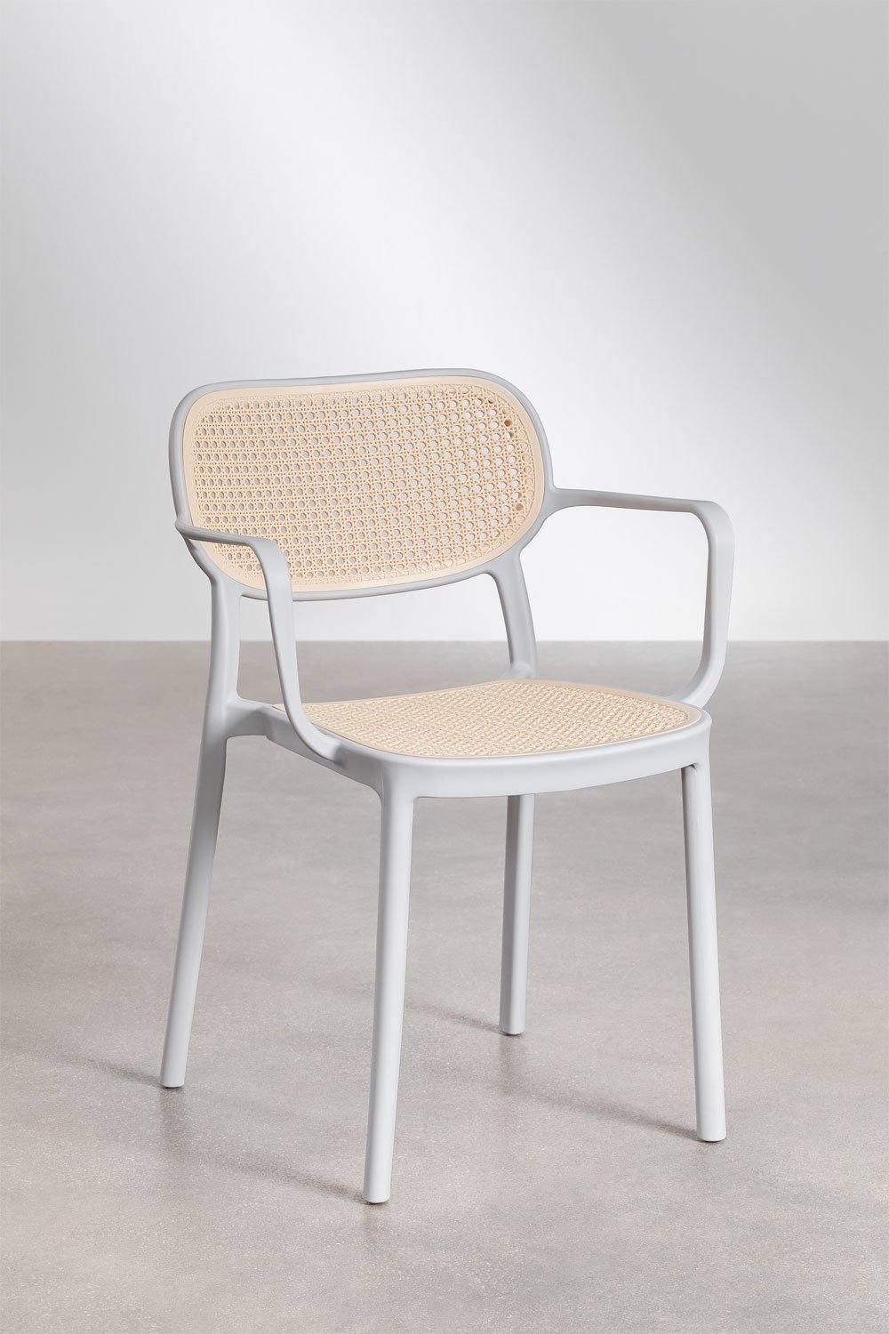 Pack de 2 chaises de salle à manger empilables avec accoudoirs Omara, image de la galerie 2