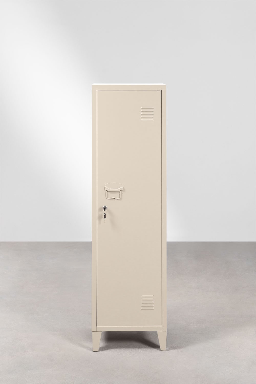 Armoire vestiaire 40x140 cm en acier beige tapioca Pohpli, image de la galerie 6