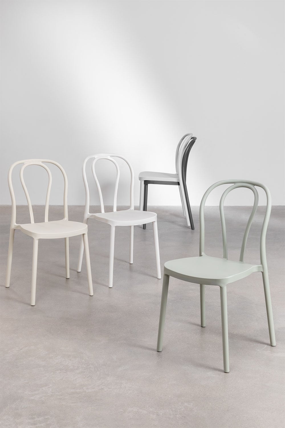 4 Chaises Empilables Alberto – Design Moderne, Polypropylène Blanc – Pour Intérieur Et Extérieur !