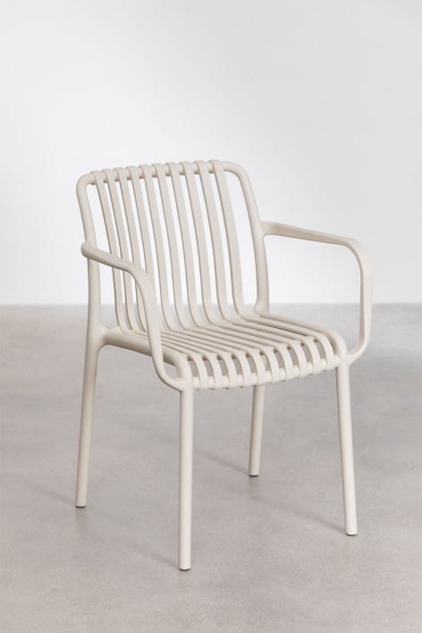Lot de 2 chaises de jardin Wendell en polypropylène avec accoudoirs