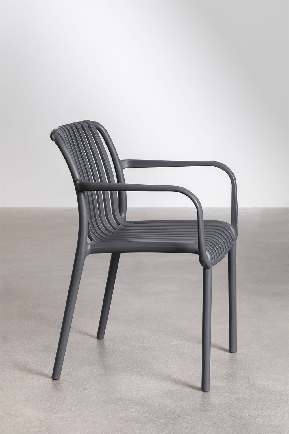 Lot de 2 chaises de jardin Wendell en polypropylène avec accoudoirs, image de la galerie 4