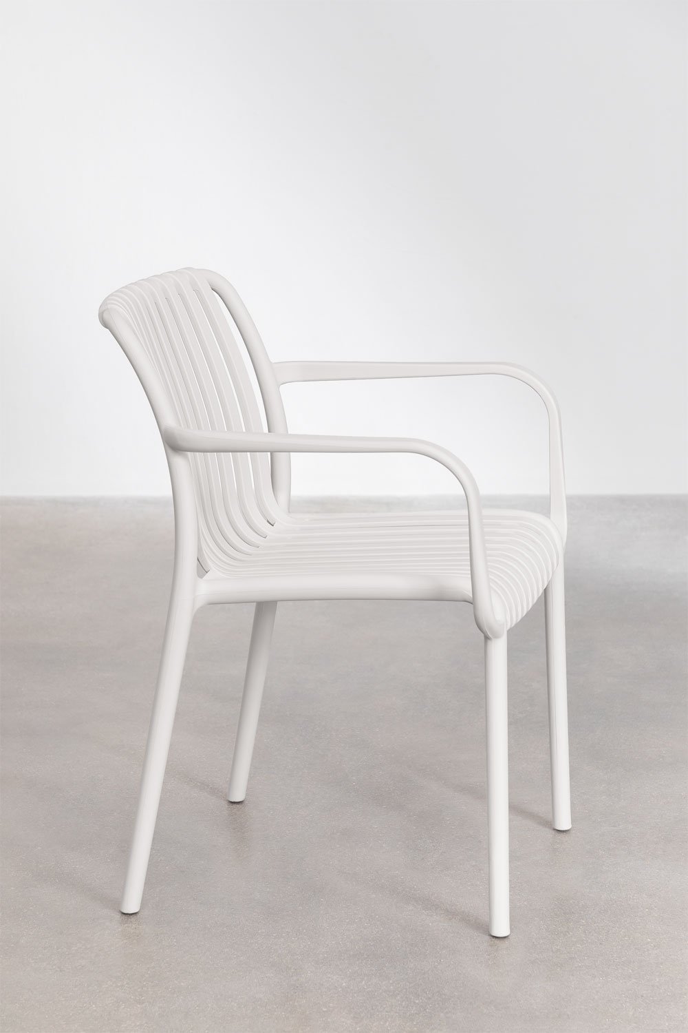 Lot de 2 chaises de salle à manger Wendell en polypropylène avec accoudoirs, image de la galerie 4