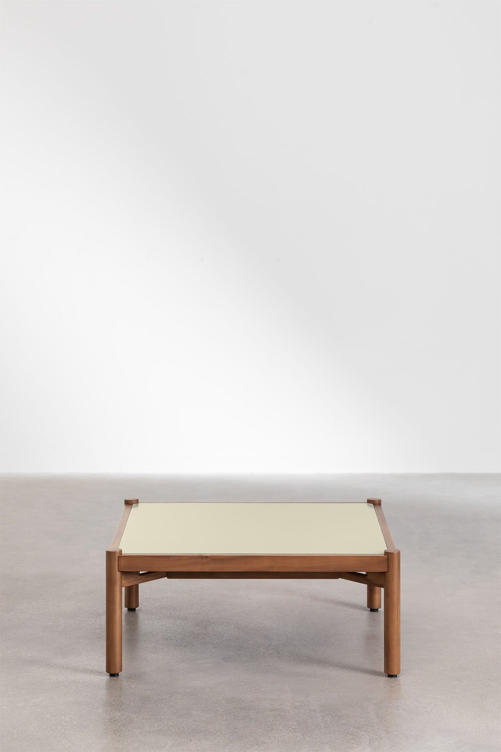 Table basse de jardin en ciment et bois d'acacia Gamila, image de la galerie 2