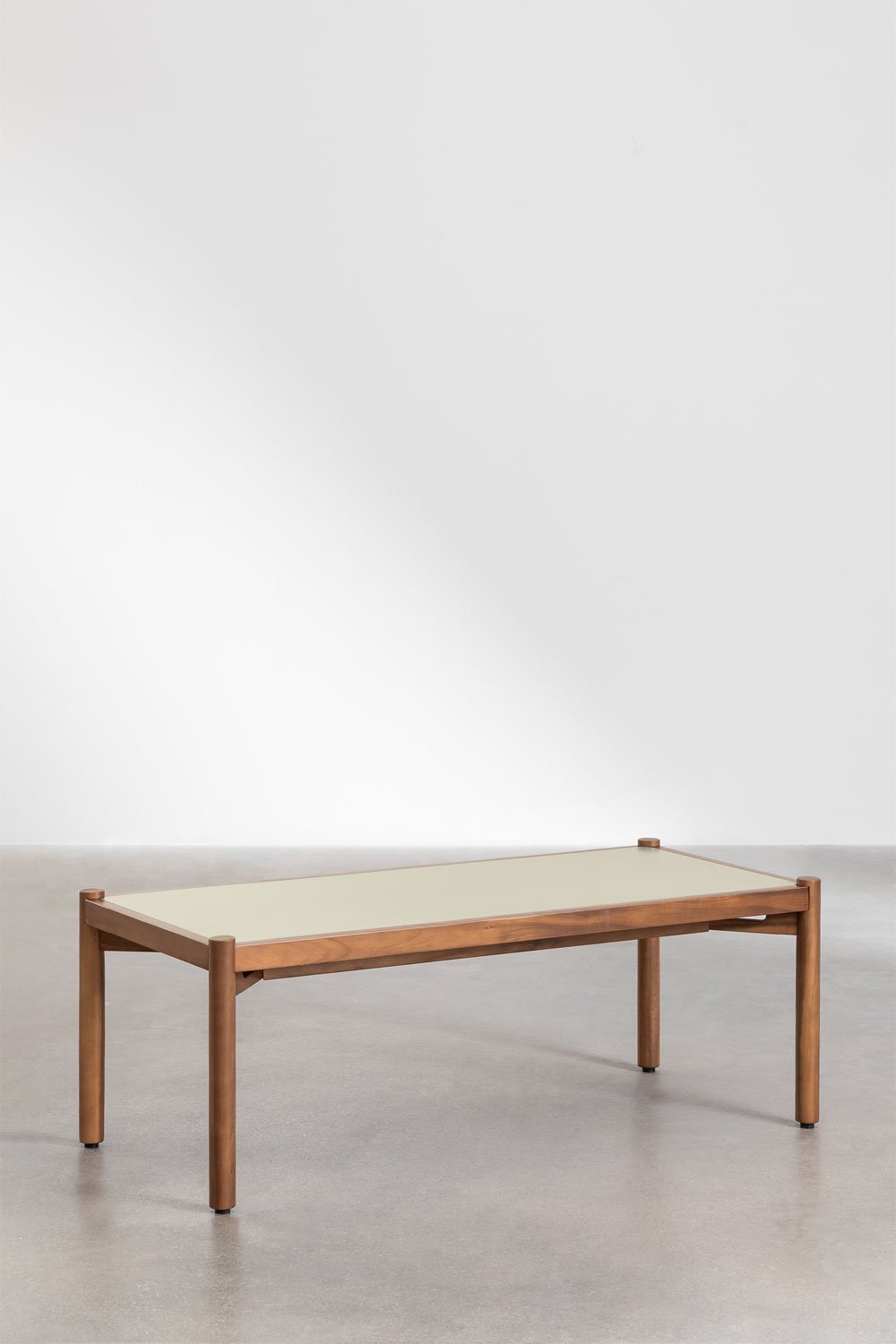Table basse en ciment et bois d'acacia Gamila, image de la galerie 1