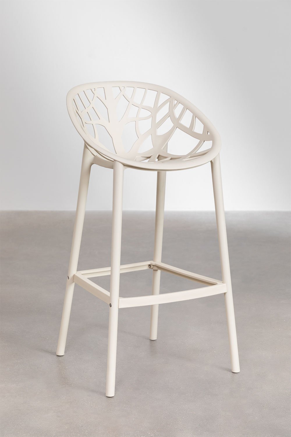 Tabouret haut 75 cm en polypropylène beige tapioca Ores, image de la galerie 2