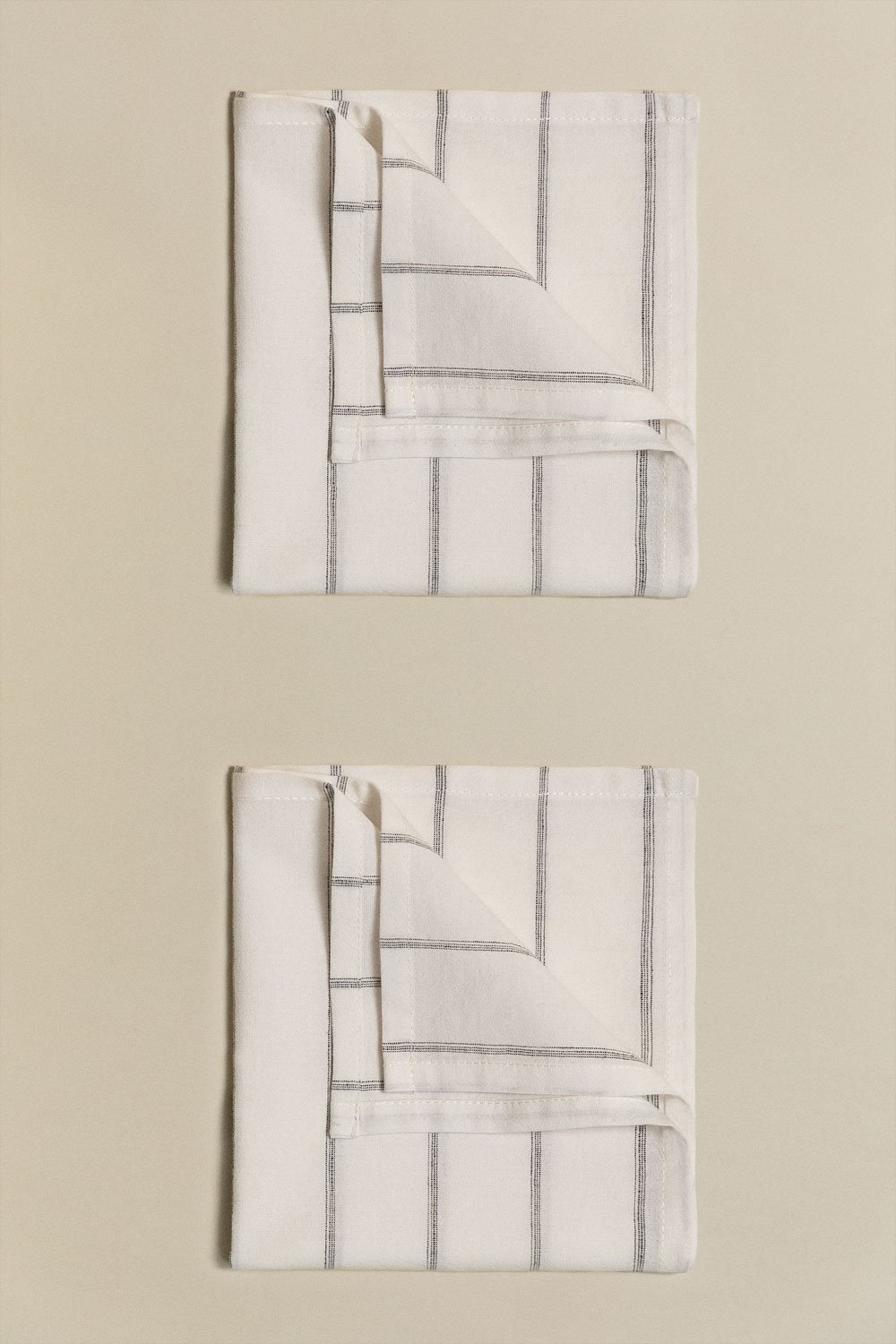 Lot de 2 serviettes en lin et coton Yersek, image de la galerie 1