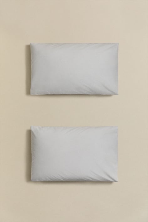 Lot de 2 taies d'oreiller en percale de coton Lesia 180 fils